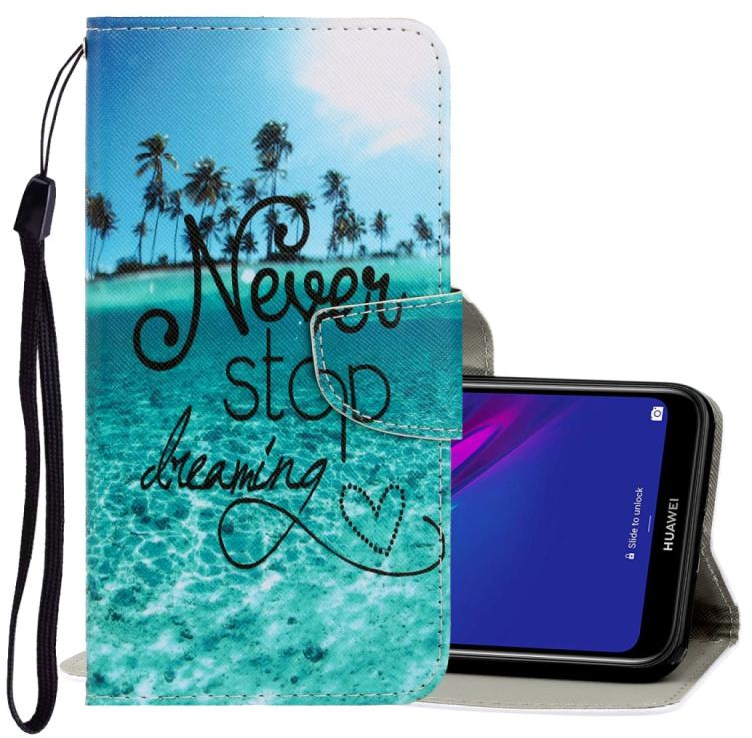 Θήκη για Huawei Y7 2019 3D πολύχρωμη ζωγραφική οριζόντια αναδίπλωση από δερματίνη PU με βάση & υποδοχές καρτών & πορτοφόλι (Μπλε Κόκκινος Κόλπος (Ble Kokkinos Kolpos) \n\n**Note: ** While a direct translation would be "Μπλε Γκρόβος Καρύδας" (Ble Grovos Ka