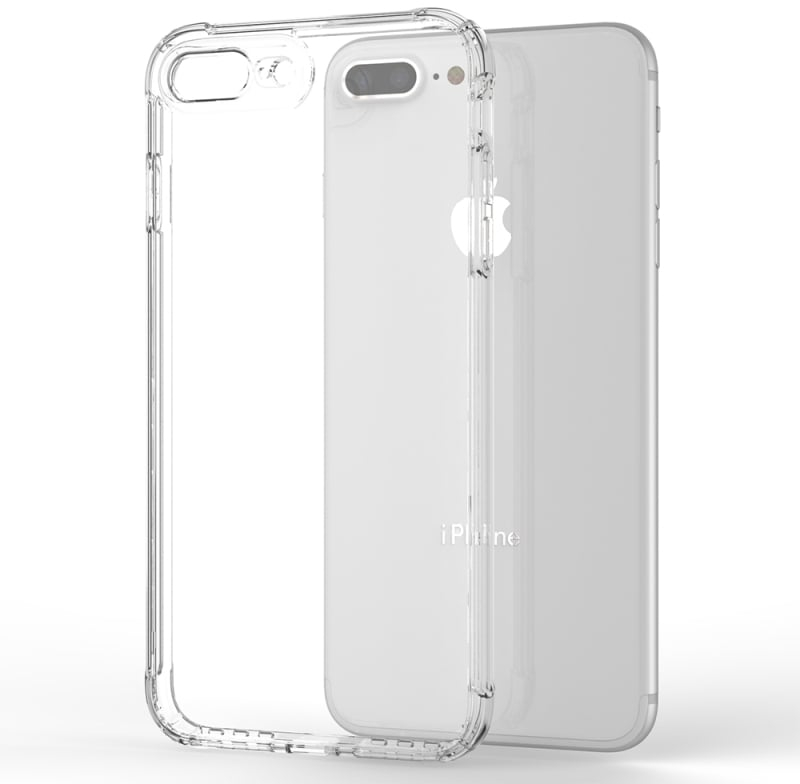 Διαφανής θήκη ακρυλικού + TPU με αερόσακο για iPhone 8 Plus & 7 Plus (Διαφανές)
