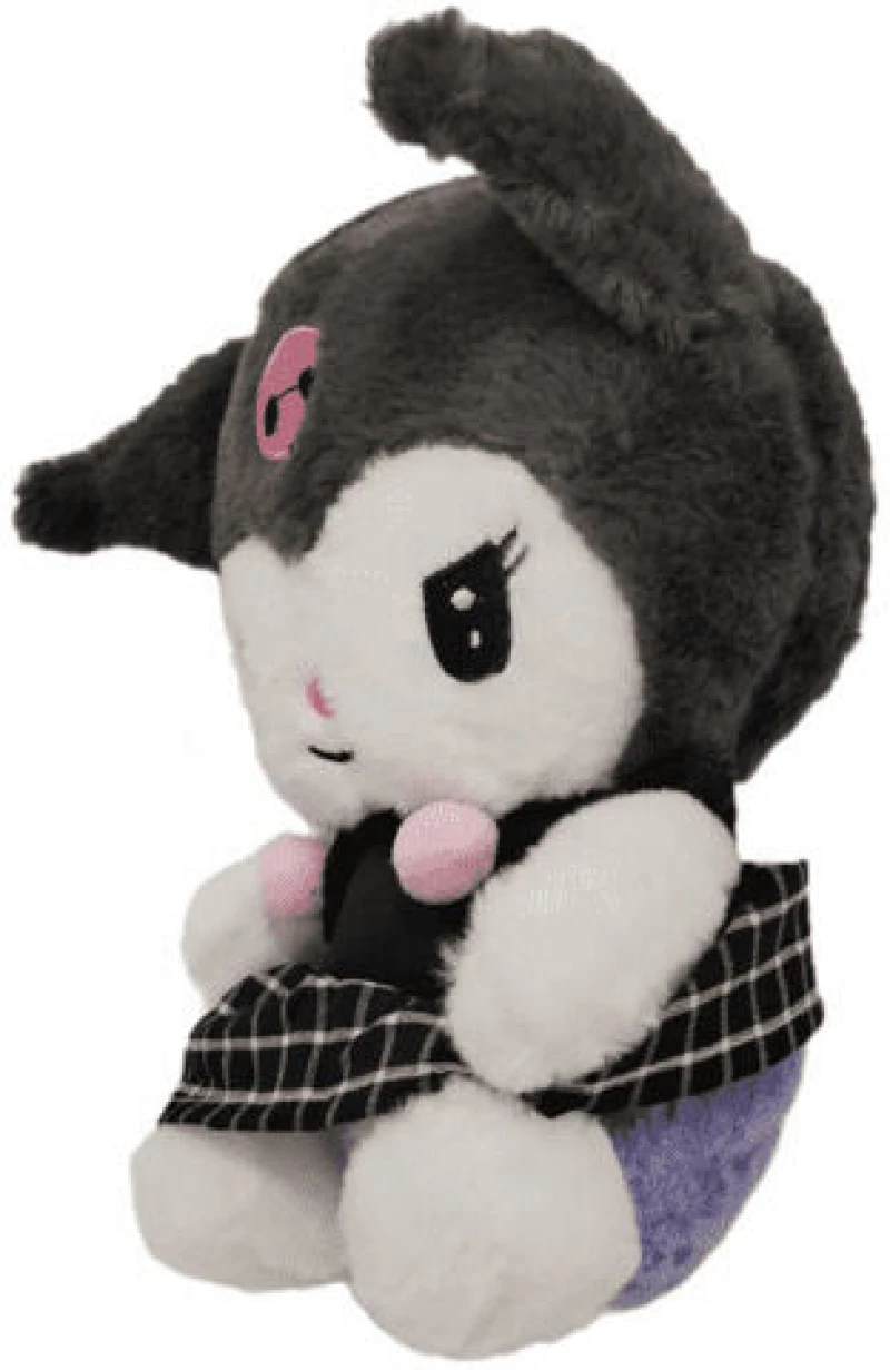 Λούτρινο κουκλάκι  kuromi με καρό φόρεμα 3+ (20cm, 10194720)