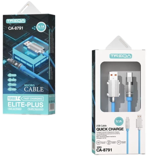 Treqa Regular USB 2.0 to micro USB Cable Τιρκουάζ 1m (CA-8791) 1τμχ  Κωδικός προϊόντος: Z698355
