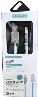 Treqa Regular USB 2.0 to micro USB Cable Τιρκουάζ 1m (CA-8791) 1τμχ  Κωδικός προϊόντος: Z698355