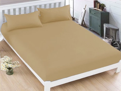 Κατωσέντονο με Λάστιχο Μπεζ Σκούρο Βαμβακερό Γαρύφαλλο 100-180x200+30cm - 120x200