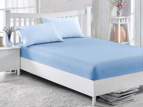 Κατωσέντονο με Λάστιχο Γαλάζιο 100% Βαμβακερό Γαρύφαλλο 100-180x200+30cm - 120x200+30