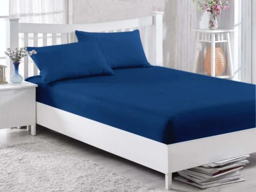 Κατωσέντονο με Λάστιχο Royal Blue 100% Βαμβακερό Γαρύφαλλο 100-180x200+30cm - 120x200+30