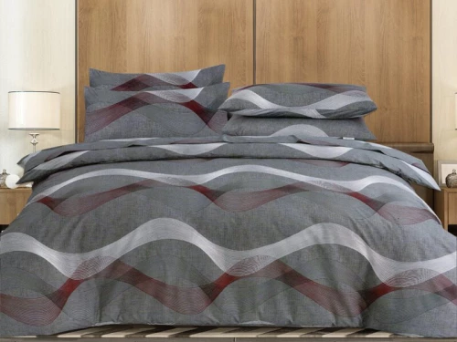 Σετ Σεντόνια Triple Curves 100% Βαμβακερά Reactive One Color Γαρύφαλλο - 160x260, 100x200+30