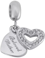 Charm Καρδιά “Beloved Mother” από Ατσάλι (C3043)
