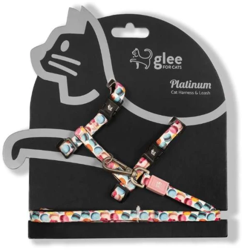 Glee Σαμαράκι Γάτας με Λουρί Harness/Leash Macaron One size