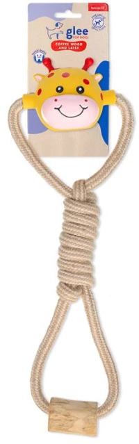 Glee Παιχνίδι Σκύλου Giraffe Twisted Rope with Coffee Wood 38cm