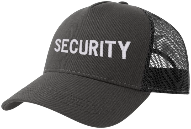 Καπέλο Trucker μαύρο κεντημένο security με λευκή κλωστή