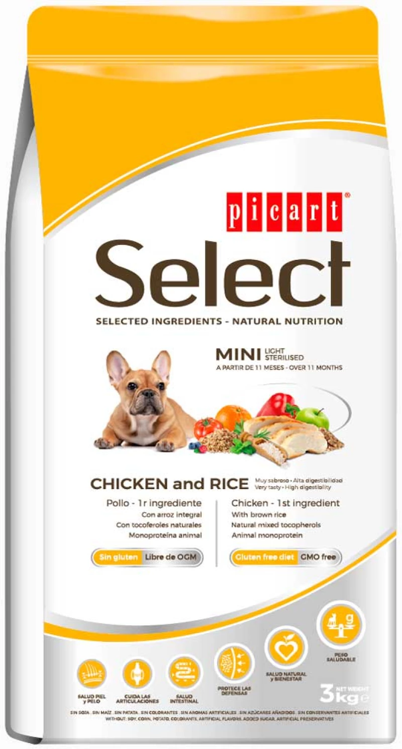 Picart Select Mini Light Sterilised 3kg