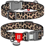 Waudog Κολάρο Σκύλου με Smart ID Leopard Plastic Fastex XL 25mm x 37-58cm
