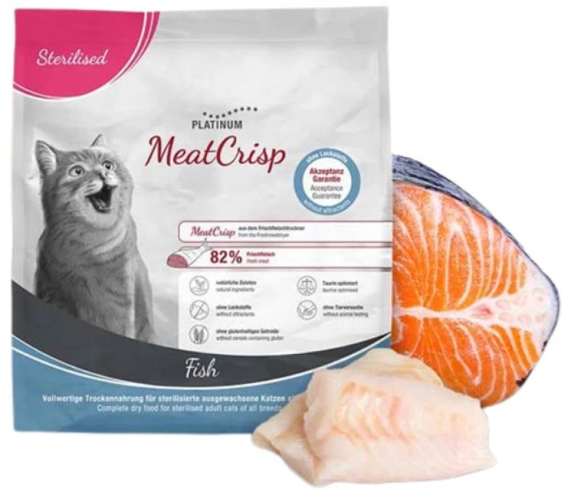 Platinum Meatcrisp Sterilised Ξηρά Τροφή Γάτας με Ψάρι 400gr