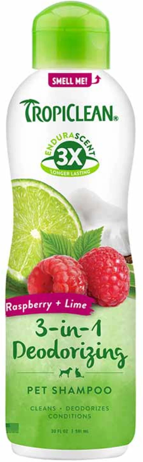 Tropiclean Refreshing Shampoo Deodorizing Σμέουρο & Λάιμ 3in1 592ml