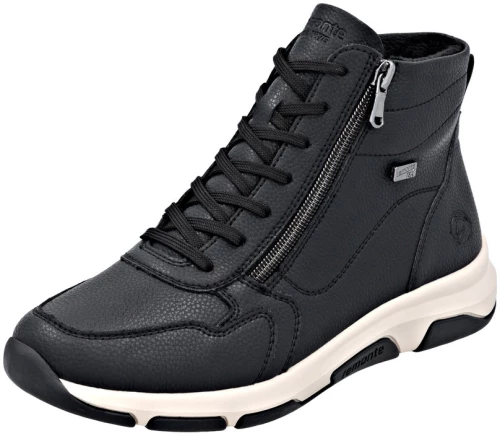 Remonte D1S71-00 Ανατομικό Δερμάτινο Μποτάκι Sneaker Μαύρο