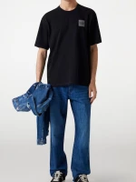 Guess ανδρικό βαμβακερό t-shirt oversized fit μαύρο M5YI27KCCM1-JBLK