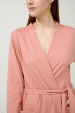 Vamp Σταυρωτή Βαμβακερή Γυναικεία Ρόμπα  23337-PINK TAN