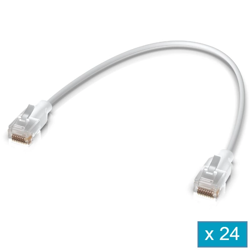 Ubiquiti UACC-Cable-Patch-EL-0.15M-W-24 UniFi Etherlighting patch cable, 0.15m, Cat6, white - 24 τεμ