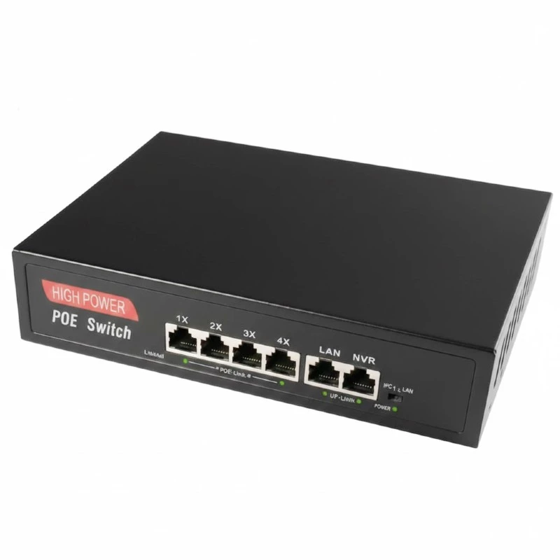 SST-LP4EH2EHB, 6-Port (4+2) 10/100 24v Passive PoE switch, 75W