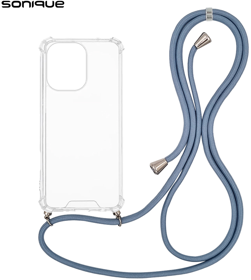 Θήκη Σιλικόνης με Κορδόνι Sonique Armor Clear Xiaomi Redmi 13 4G / Poco M6 4G Μπλε Γκρι