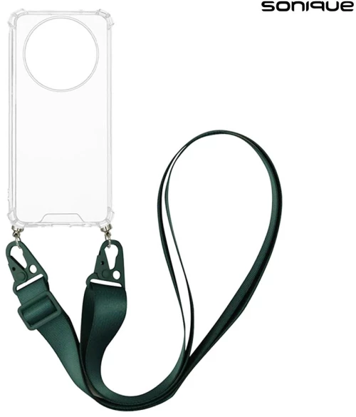 Θήκη Σιλικόνης με Strap Sonique Armor Clear Honor Magic7 Lite 5G Πράσινο Σκούρο