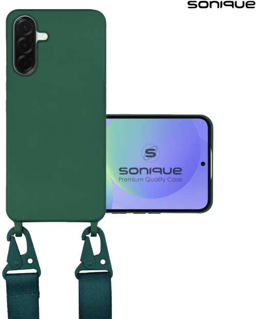 Θήκη Σιλικόνης με Strap CarryHang Sonique Samsung Galaxy A36 5G Πράσινο Σκούρο