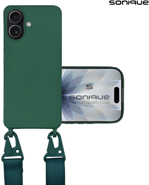 Θήκη Σιλικόνης με Strap CarryHang Sonique Apple iPhone 17 Πράσινο Σκούρο
