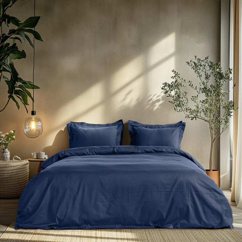 Beauty Home Σετ σεντόνια διπλά Art 1700 Harmony 200x270 Μπλε