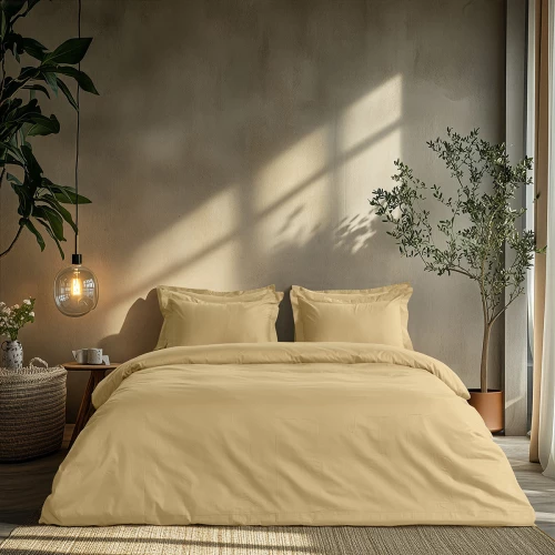 Beauty Home Σετ σεντόνια διπλά Art 1700 Harmony 200x270 Κρεμ