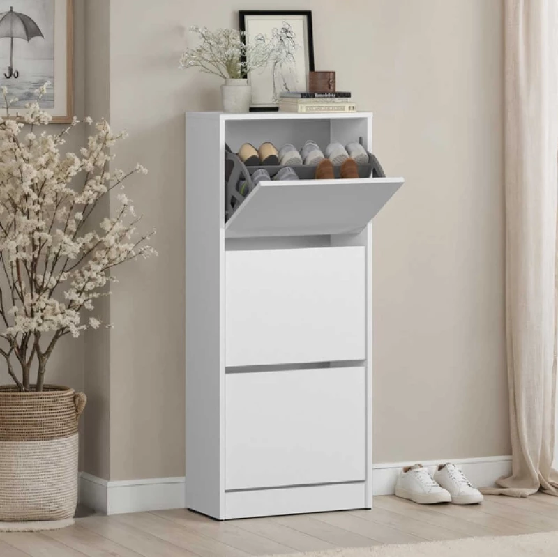 Παπουτσοθήκη Flat Λευκό 51x119x26cm (ΠxΥxΒ)