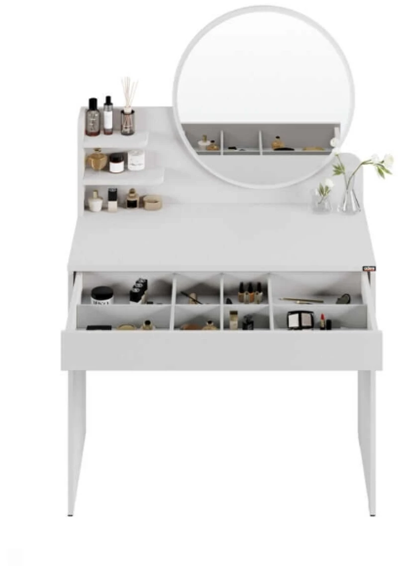 Τουαλέτα- μπουντουάρ make up χρώμα λευκή 90x138x45cm