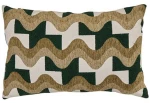 Μαξιλάρι Jacquard χακί λευκό 38x58cm