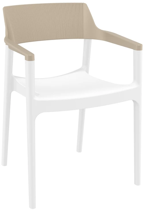 TULUM WHITE/TAUPE ΠΟΛΥΘΡΟΝΑ ΠΟΛ/ΝΙΟΥ 55X52X79εκ.