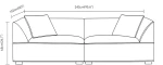 LIBERTA RULER ΚΑΝΑΠΕΣ 3ΘΕΣΙΟΣ ΜΟΥΣΤΑΡΔΙ 243x101x69cm
