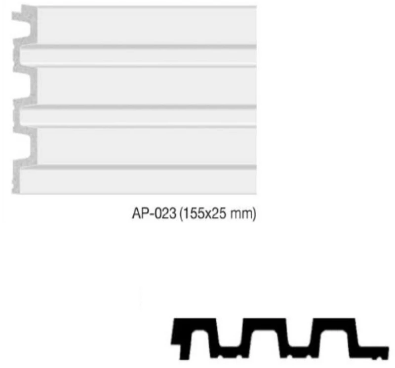 Decolux Επένδυση Τοίχου από Duropolymer λευκό χρώμα 155Χ25mm / ΑΡ 023
