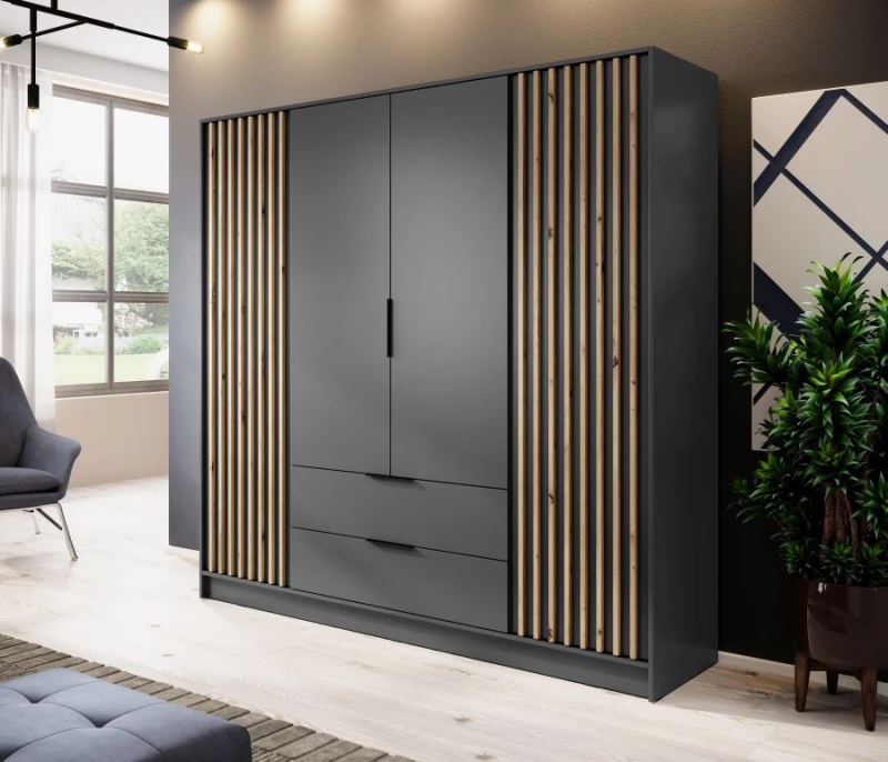 Nτουλάπα Τετράφυλλη Nelly Γραφίτης 206x200x51cm