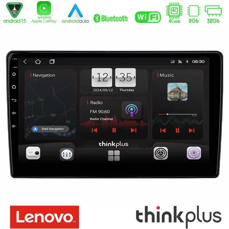 Lenovo Thinkplus Series 4Core Android15 2+32GB  Suzuki Grand Vitara 2003-2005 Navigation Multimedia Tablet 9" Με Carplay & Android Auto