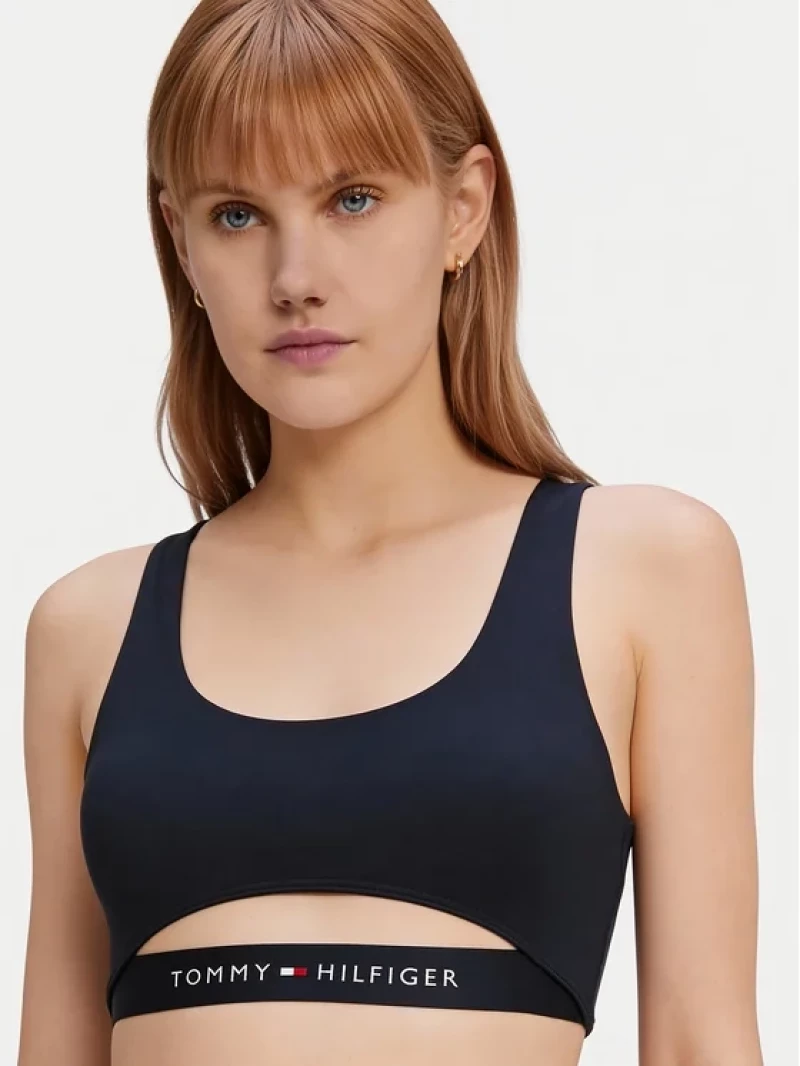 Γυναικείο μαγιό τοπ Tommy Hilfiger - Μπλέ Bralette - Cutout Original Logo - Regular Fit