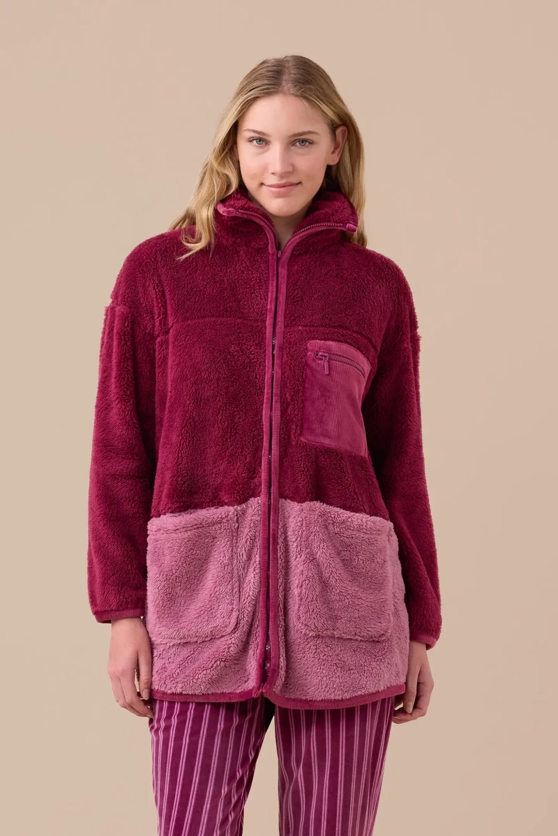 Γυναικεία Ζακέτα Noidinotte - Μπορντό - Λούτρινη - Polyester - Regular Fit