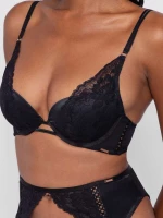 Σουτιέν Dorina LYRA SATIN - Μαύρο Push up - Δαντέλα - Cup B - C - Polyamide - Regular Fit