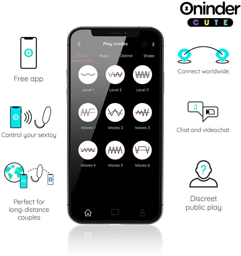 ONINDER CUTE - LOVE PLEASURE VIBRO-ROTATING SILICONE GEM EGG - FREE WORLDWIDE APP