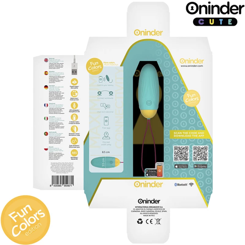 ONINDER CUTE - LOVE PLEASURE VIBRO-ROTATING SILICONE GEM EGG - FREE WORLDWIDE APP