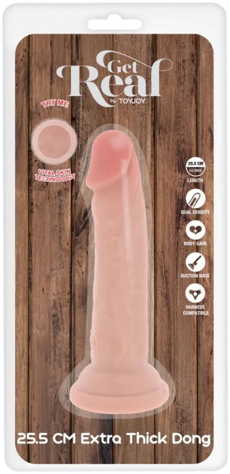 GET REAL - DELUXE THICK DOUBLE-DENSITY TPE DONG 25.5 CM