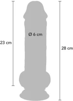 GET REAL - DELUXE REALISTIC PENIS WITH TESTICLES EXTRA THICK 28 CM