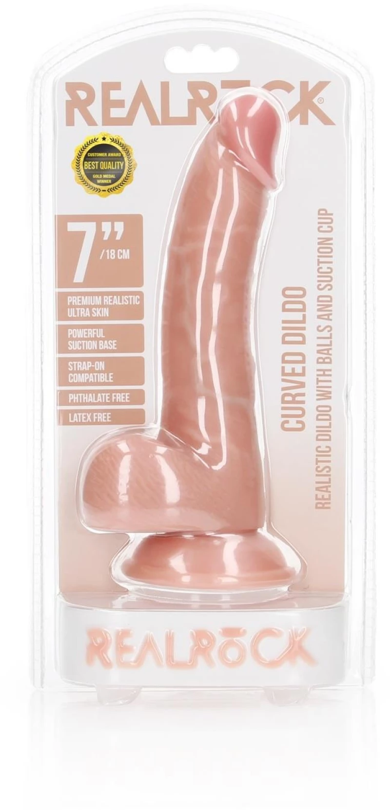 RealRock Ρεαλιστικό Dildo με Όρχεις και Βεντούζα Flesh 18cm