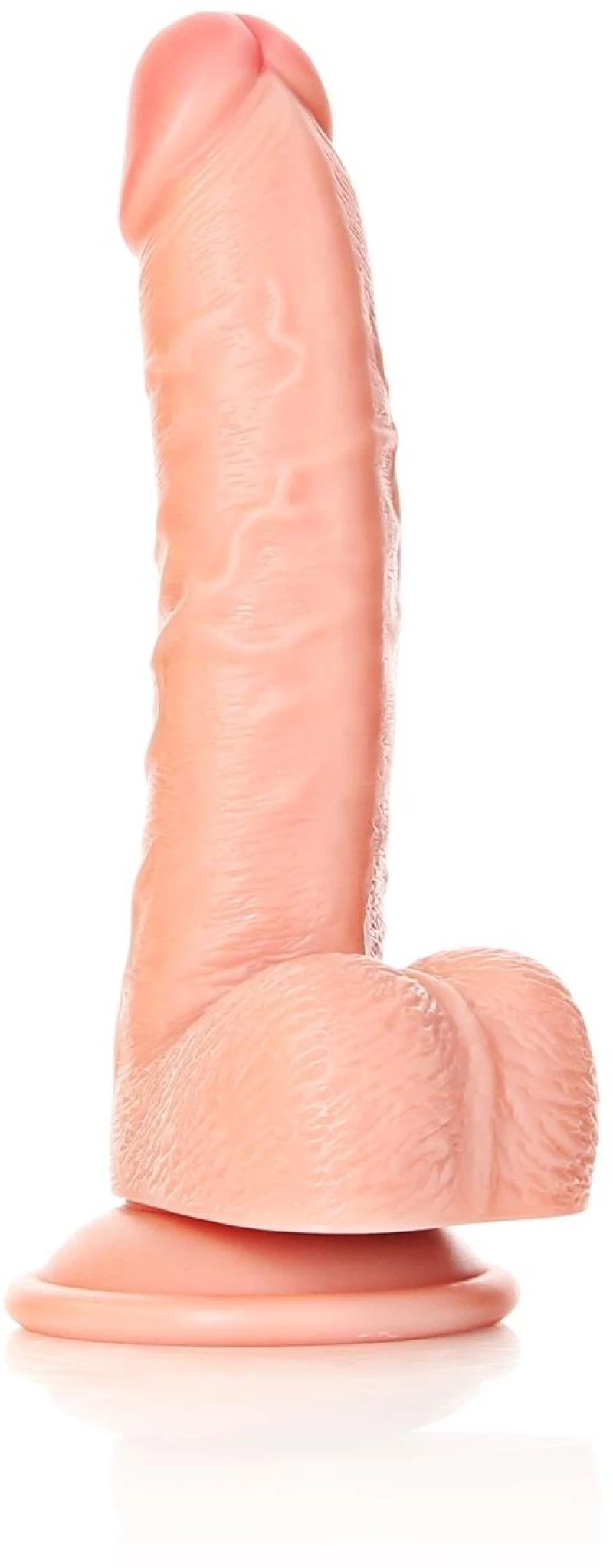 RealRock Ρεαλιστικό Dildo με Όρχεις και Βεντούζα Flesh 18cm