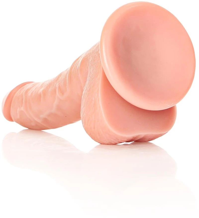 RealRock Ρεαλιστικό Dildo με Όρχεις και Βεντούζα Flesh 18cm