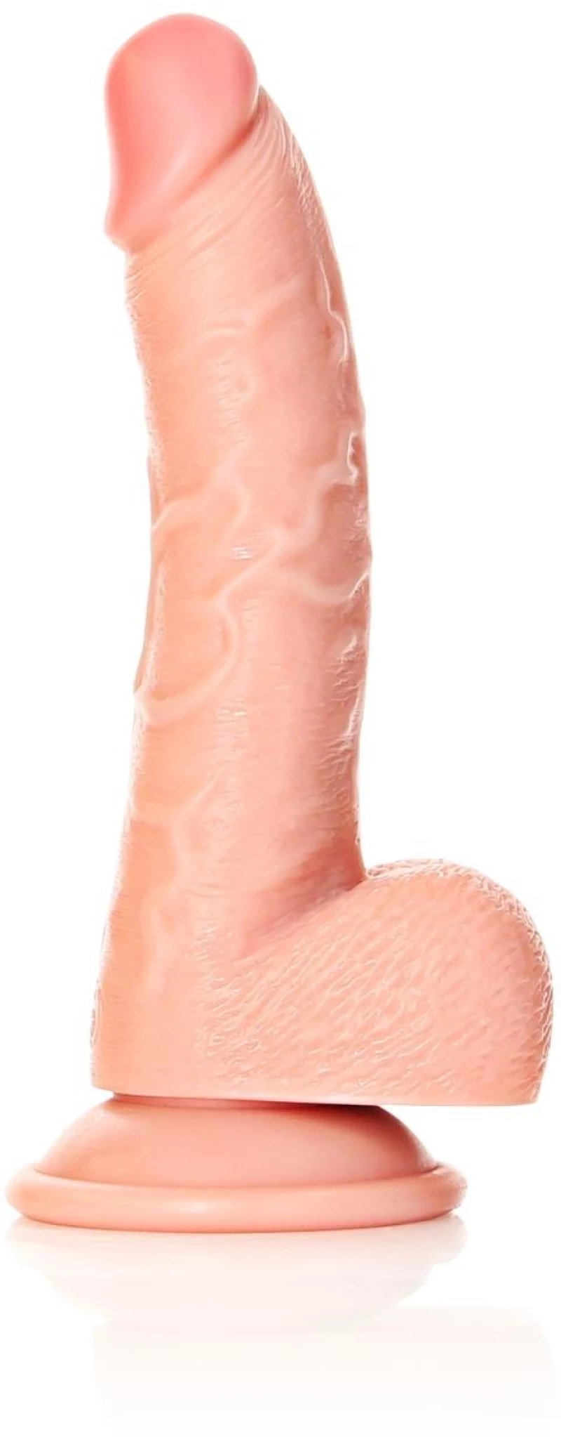RealRock Ρεαλιστικό Dildo με Όρχεις και Βεντούζα Flesh 18cm