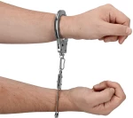 Metal Hand Cuffs - Silver