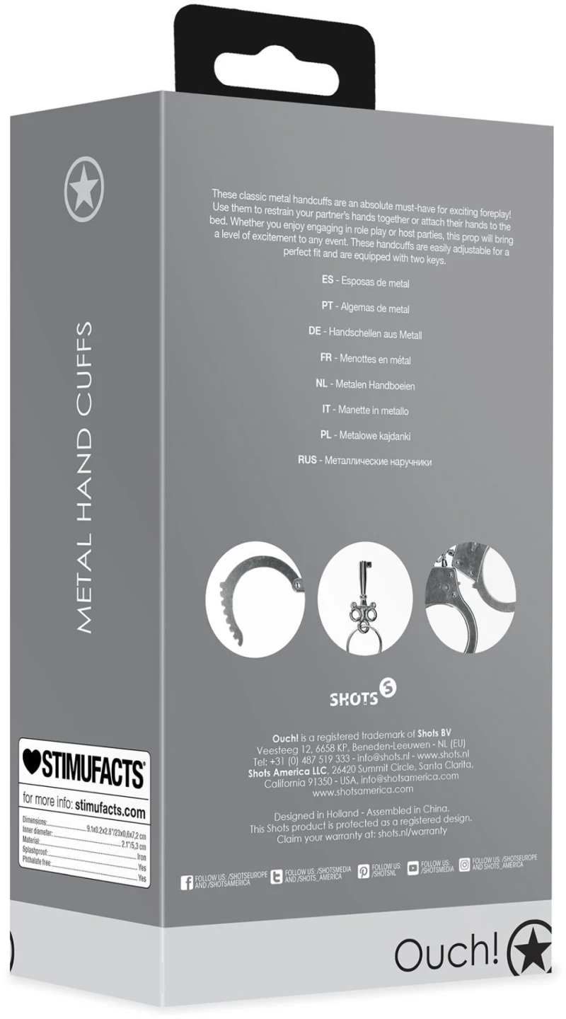 Metal Hand Cuffs - Silver