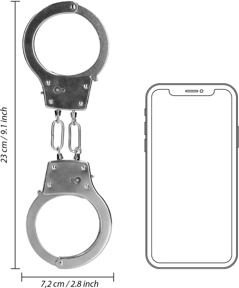 Metal Hand Cuffs - Silver